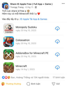 ID Apple Tải Minecraft Miễn Phí